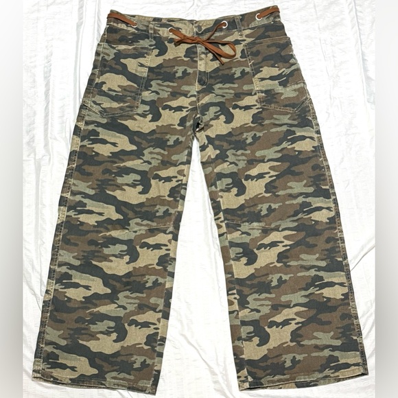 Pants - Camo Wide Leg Pants XXXL High Rise Drawstring Baggy Cargo Style Streetwear